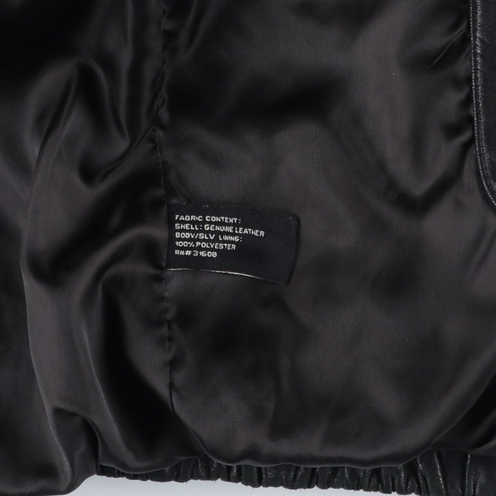 JOS.A.BANK Swing Top Leather Blouson, Men's Size XL genuine leather black type Vintage Second Hand
