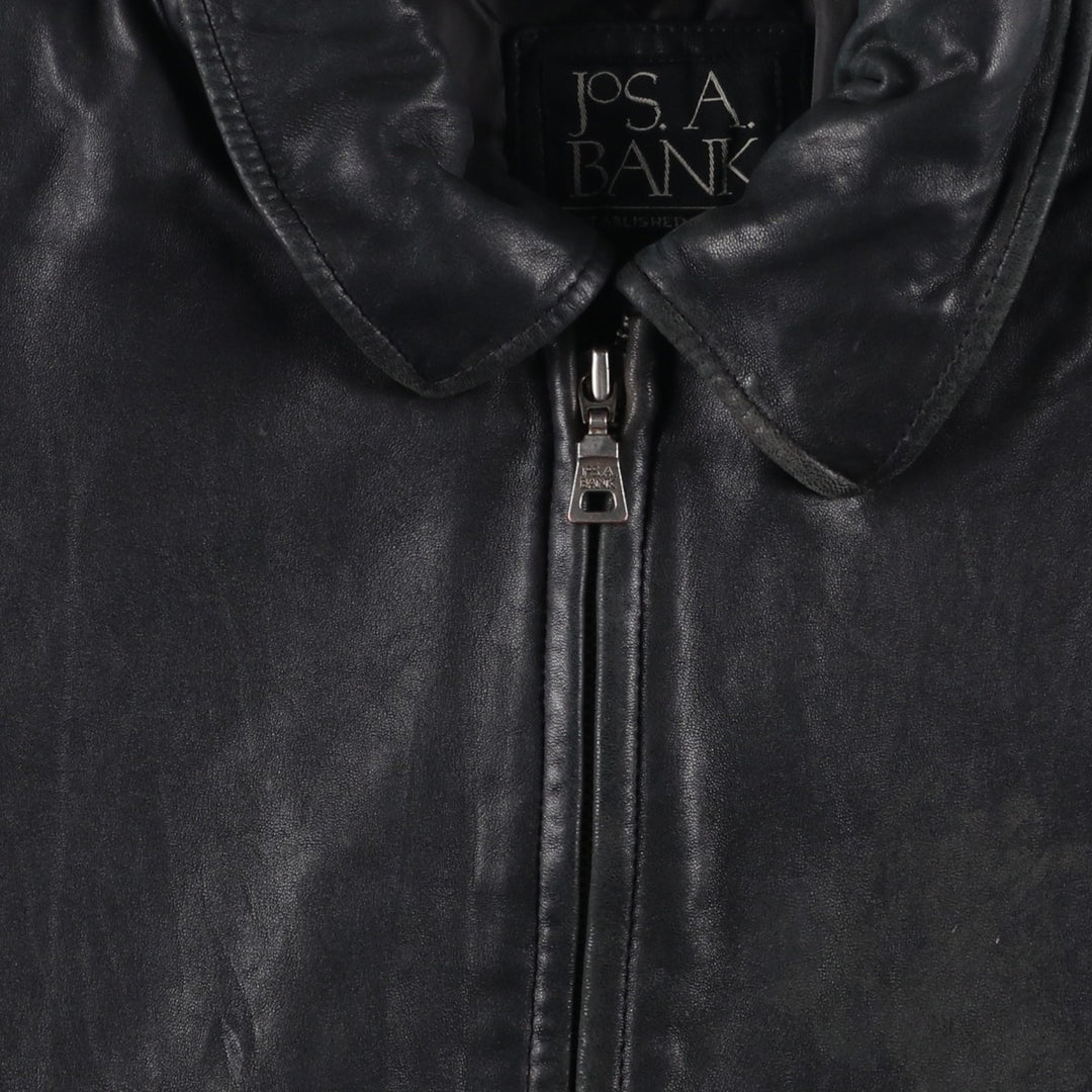 JOS.A.BANK Swing Top Leather Blouson, Men's Size XL genuine leather black type Vintage Second Hand