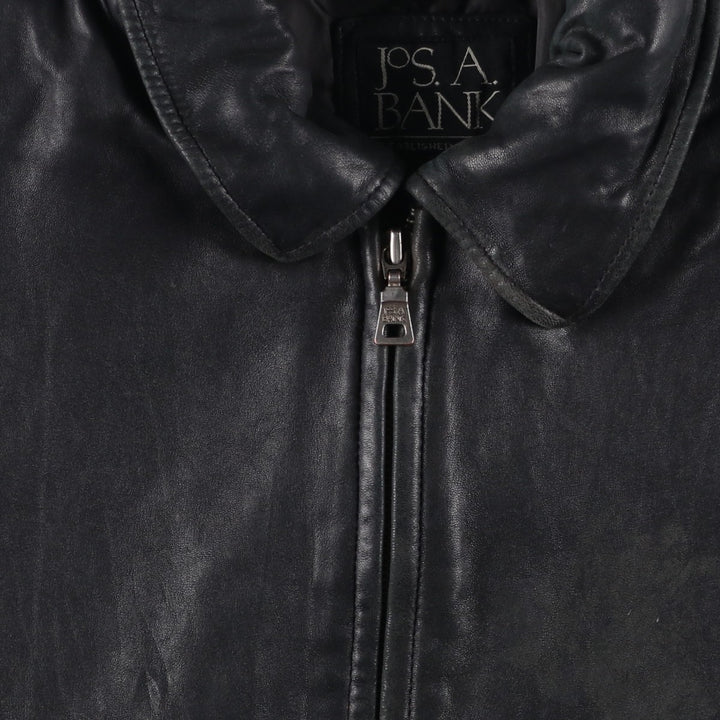 JOS.A.BANK Swing Top Leather Blouson, Men's Size XL genuine leather black type Vintage Second Hand