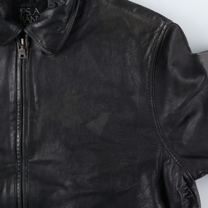 JOS.A.BANK Swing Top Leather Blouson, Men's Size XL genuine leather black type Vintage Second Hand