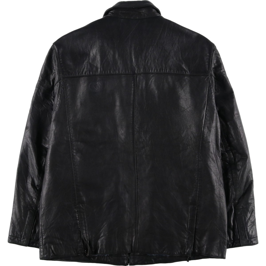 REACTION Swing Top Type Padded Leather Blouson, Men's Size L genuine leather black type Vintage Second Hand