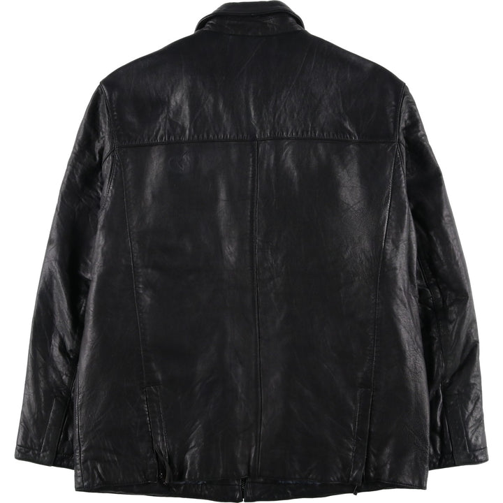 REACTION Swing Top Type Padded Leather Blouson, Men's Size L genuine leather black type Vintage Second Hand