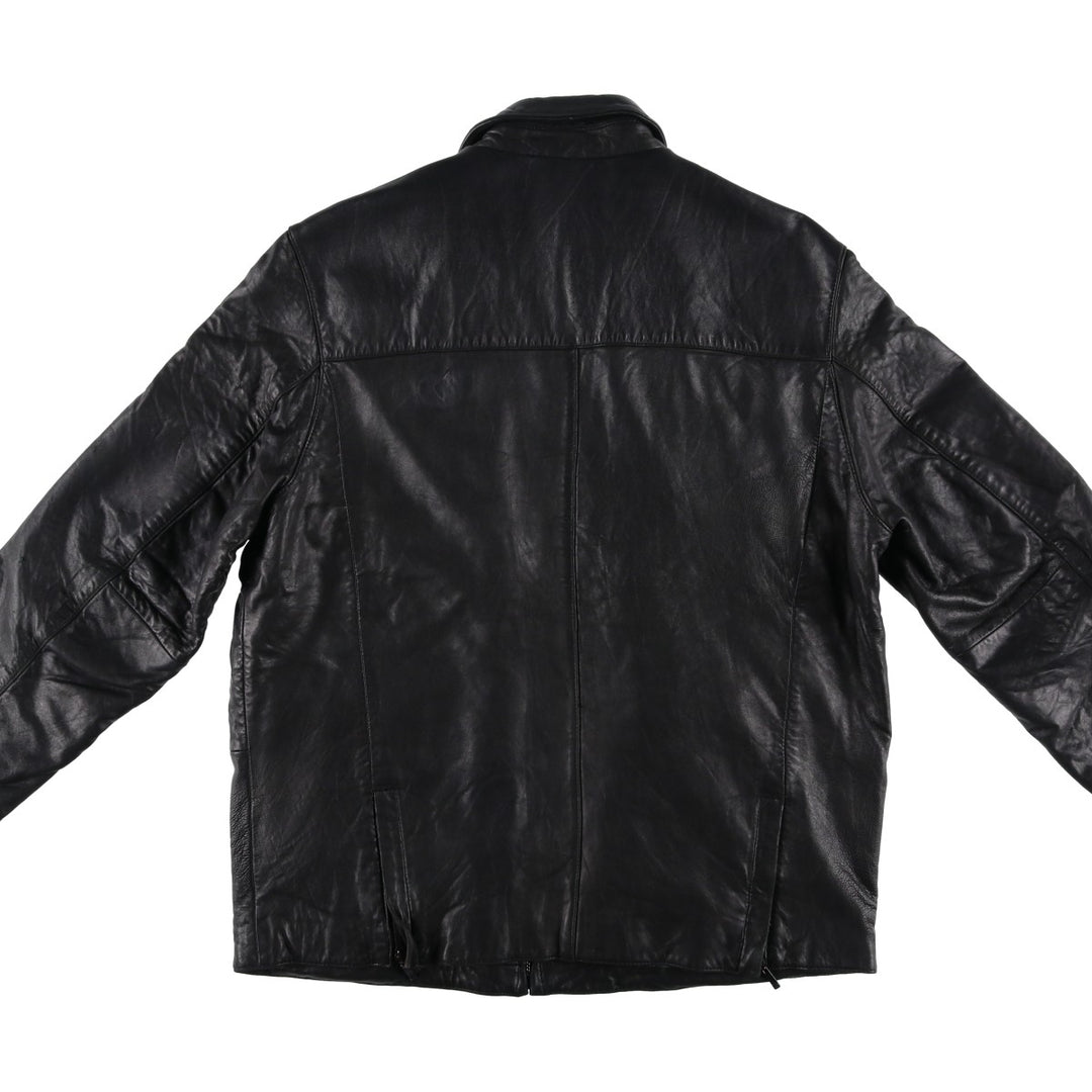 REACTION Swing Top Type Padded Leather Blouson, Men's Size L genuine leather black type Vintage Second Hand