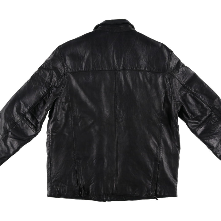 REACTION Swing Top Type Padded Leather Blouson, Men's Size L genuine leather black type Vintage Second Hand