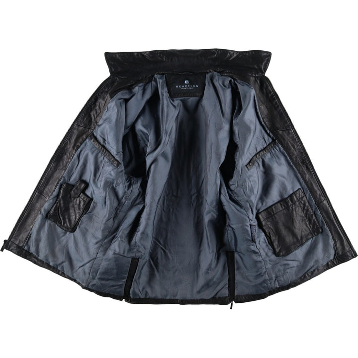 REACTION Swing Top Type Padded Leather Blouson, Men's Size L genuine leather black type Vintage Second Hand