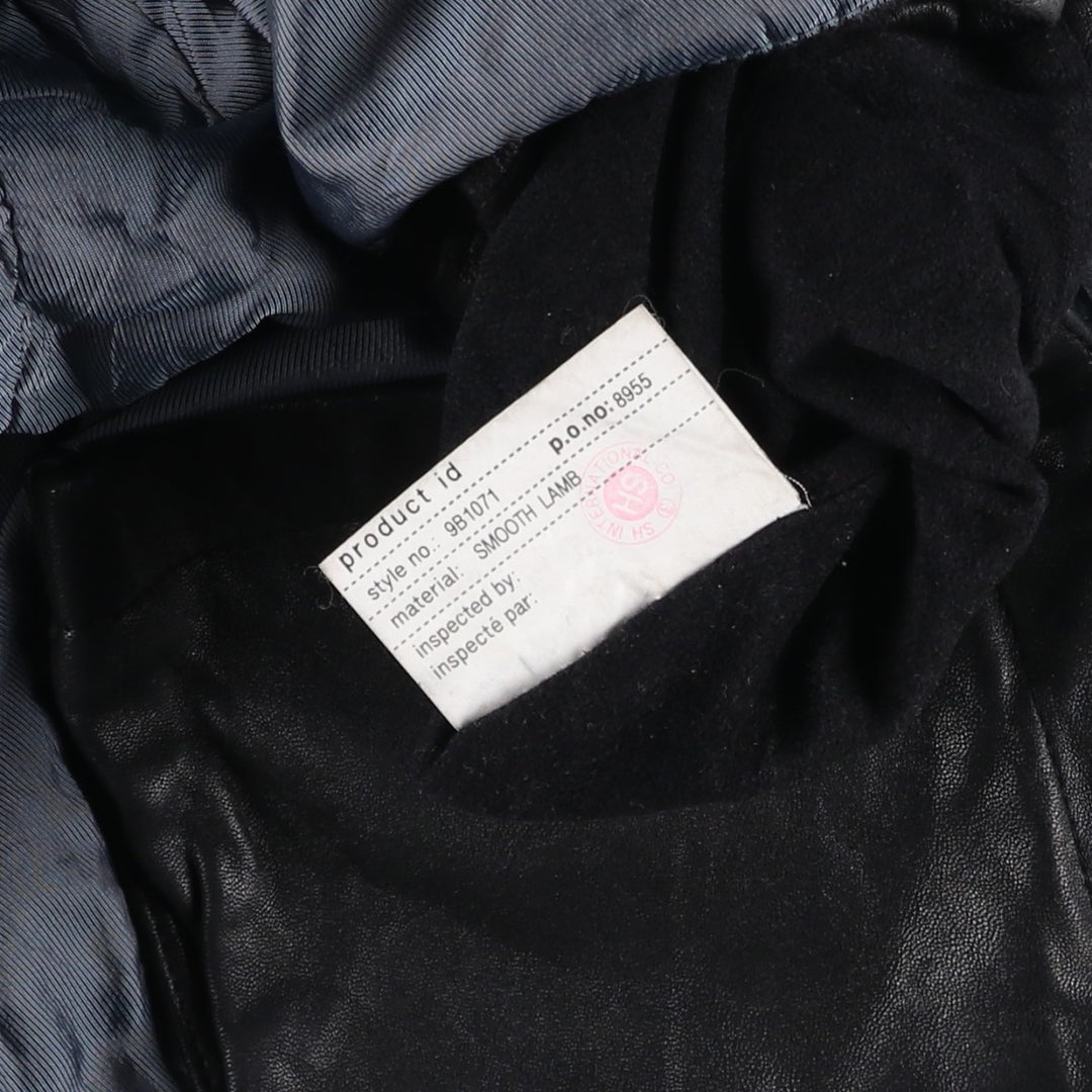 REACTION Swing Top Type Padded Leather Blouson, Men's Size L genuine leather black type Vintage Second Hand
