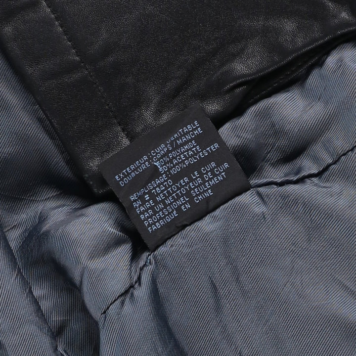 REACTION Swing Top Type Padded Leather Blouson, Men's Size L genuine leather black type Vintage Second Hand