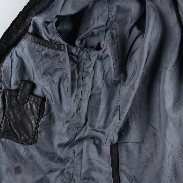 REACTION Swing Top Type Padded Leather Blouson, Men's Size L genuine leather black type Vintage Second Hand