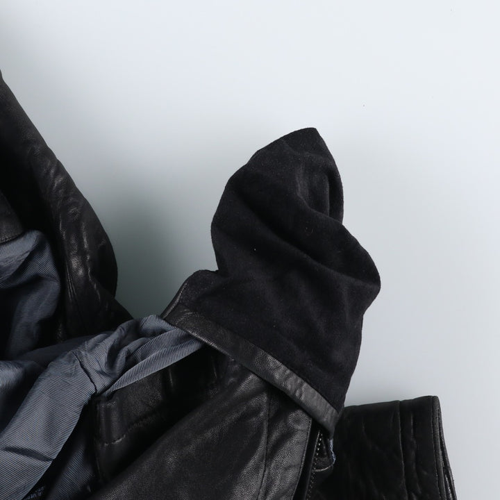 REACTION Swing Top Type Padded Leather Blouson, Men's Size L genuine leather black type Vintage Second Hand