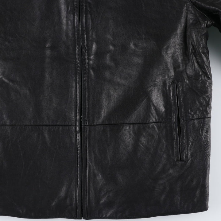 REACTION Swing Top Type Padded Leather Blouson, Men's Size L genuine leather black type Vintage Second Hand
