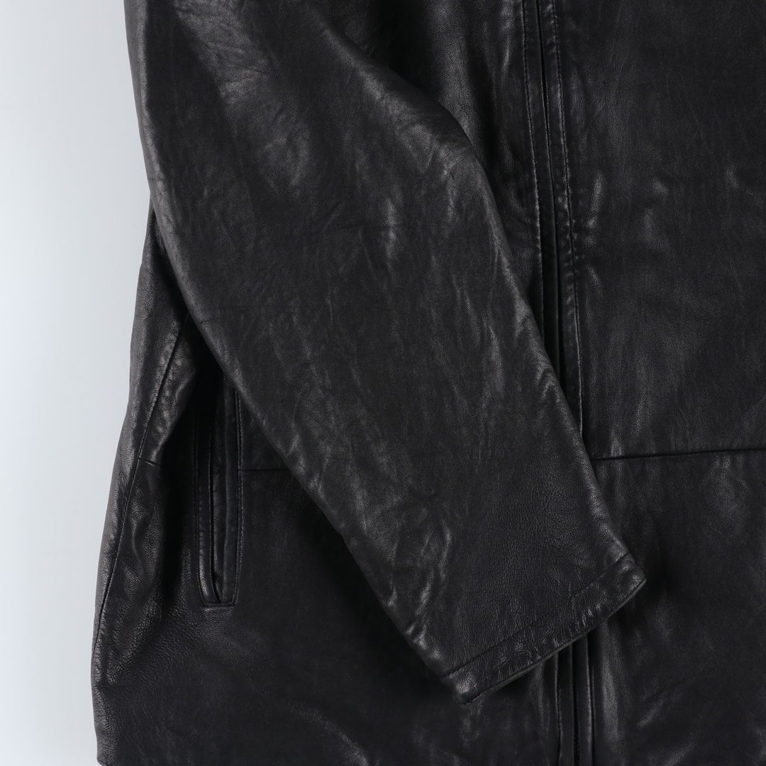 REACTION Swing Top Type Padded Leather Blouson, Men's Size L genuine leather black type Vintage Second Hand