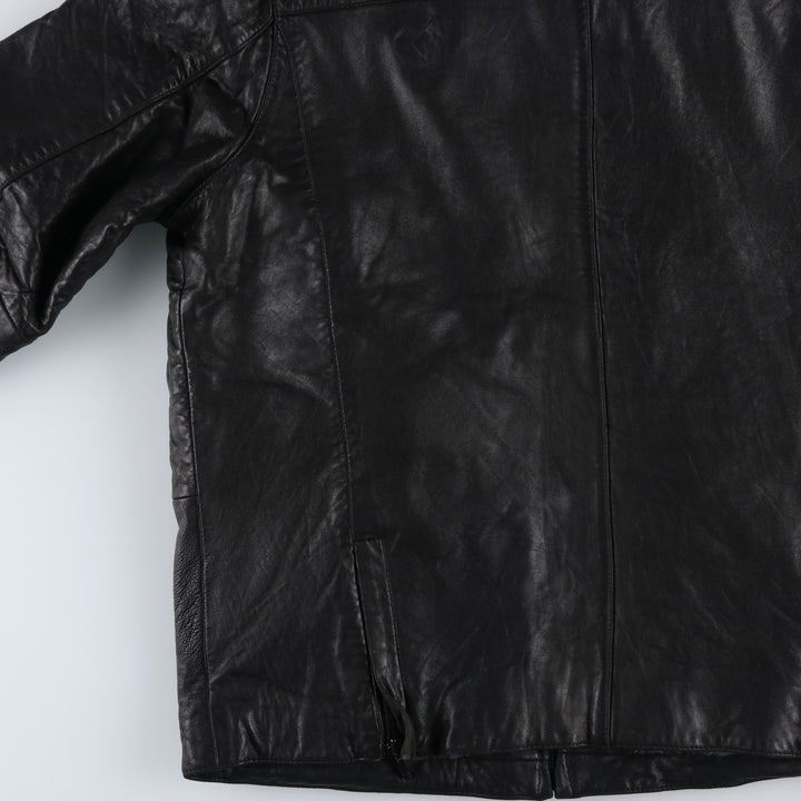 REACTION Swing Top Type Padded Leather Blouson, Men's Size L genuine leather black type Vintage Second Hand