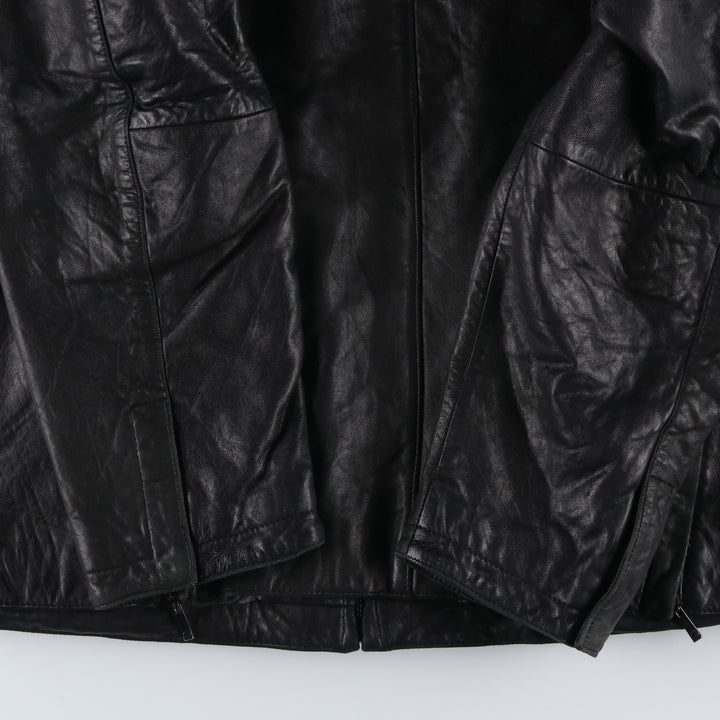 REACTION Swing Top Type Padded Leather Blouson, Men's Size L genuine leather black type Vintage Second Hand