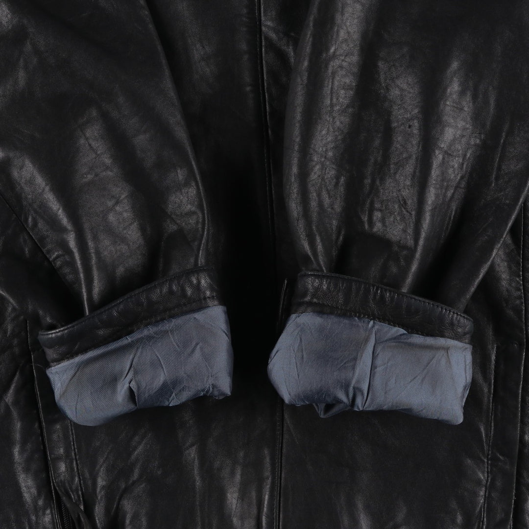 REACTION Swing Top Type Padded Leather Blouson, Men's Size L genuine leather black type Vintage Second Hand