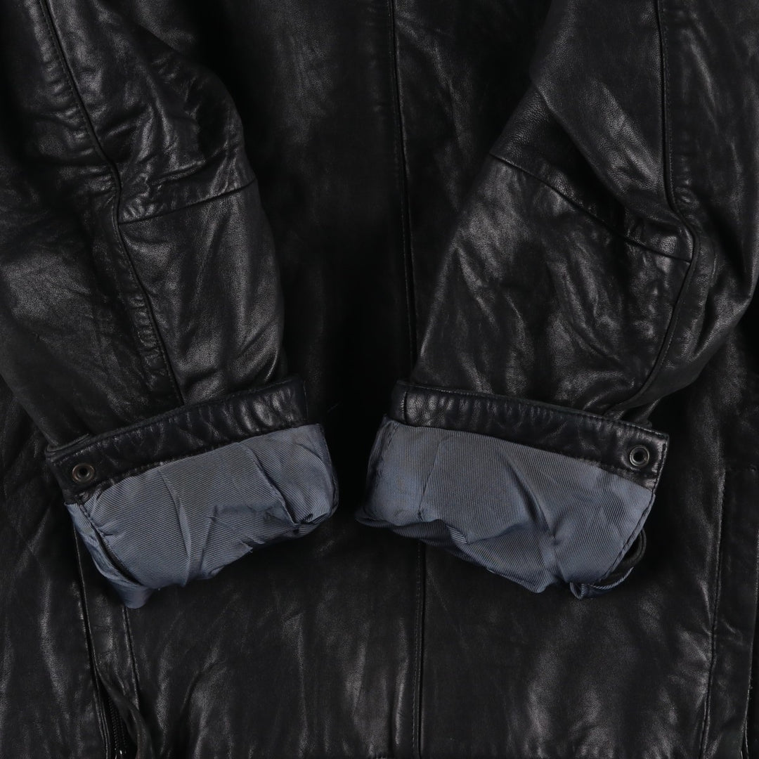 REACTION Swing Top Type Padded Leather Blouson, Men's Size L genuine leather black type Vintage Second Hand