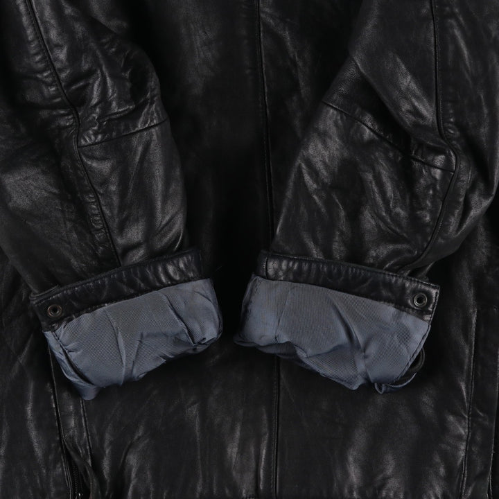 REACTION Swing Top Type Padded Leather Blouson, Men's Size L genuine leather black type Vintage Second Hand
