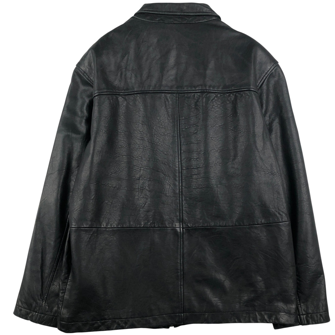 BARISAL Leather Jacket Men's Size L genuine leather black type Vintage Second Hand