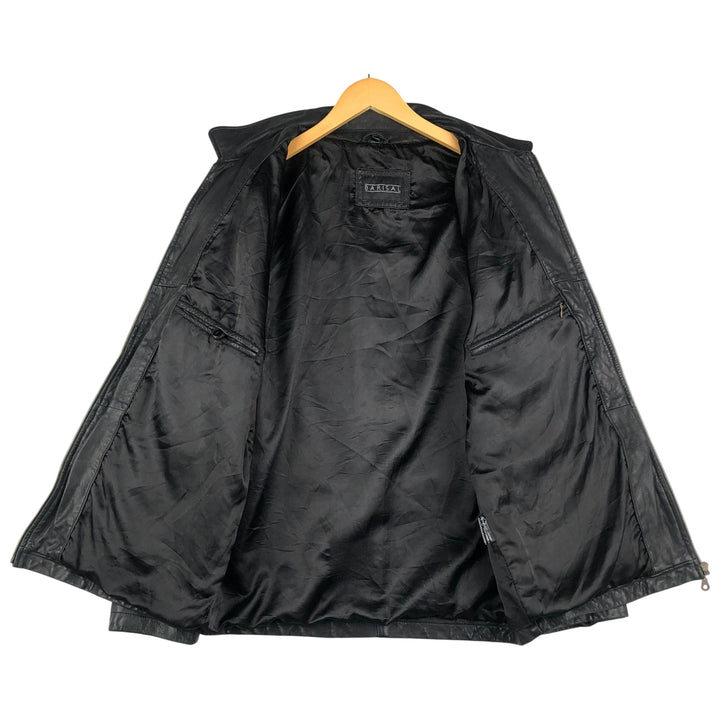 BARISAL Leather Jacket Men's Size L genuine leather black type Vintage Second Hand