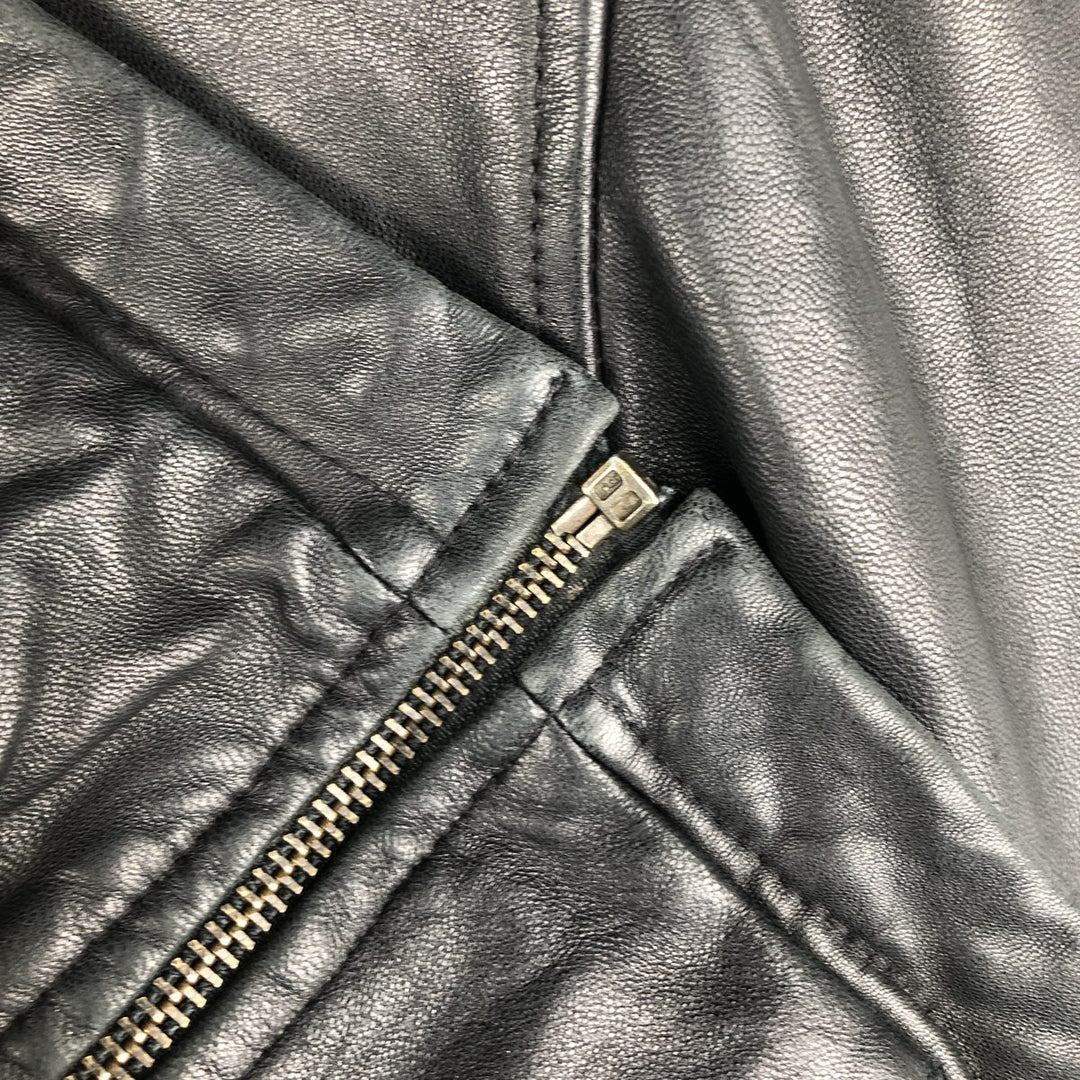 BARISAL Leather Jacket Men's Size L genuine leather black type Vintage Second Hand