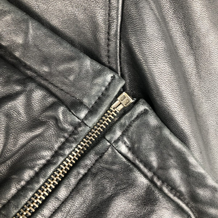 BARISAL Leather Jacket Men's Size L genuine leather black type Vintage Second Hand