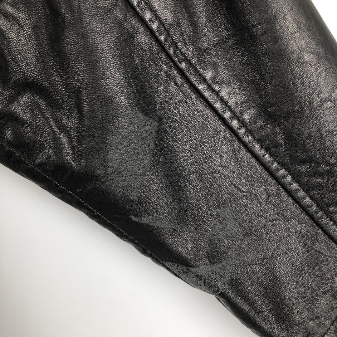 BARISAL Leather Jacket Men's Size L genuine leather black type Vintage Second Hand