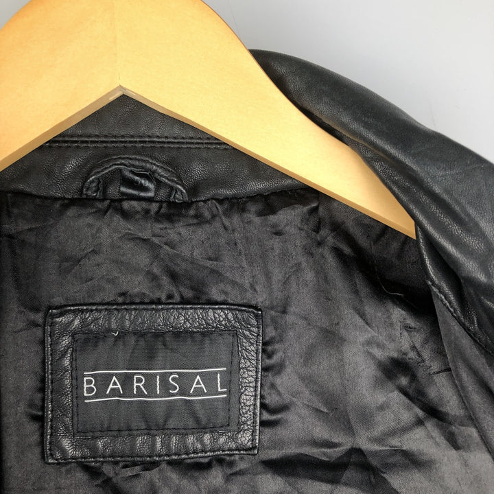 BARISAL Leather Jacket Men's Size L genuine leather black type Vintage Second Hand