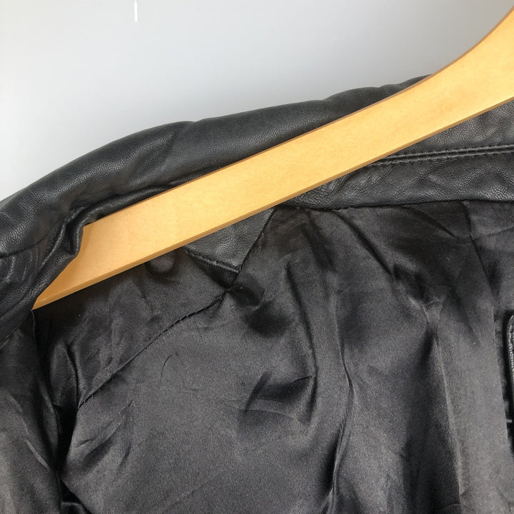 BARISAL Leather Jacket Men's Size L genuine leather black type Vintage Second Hand