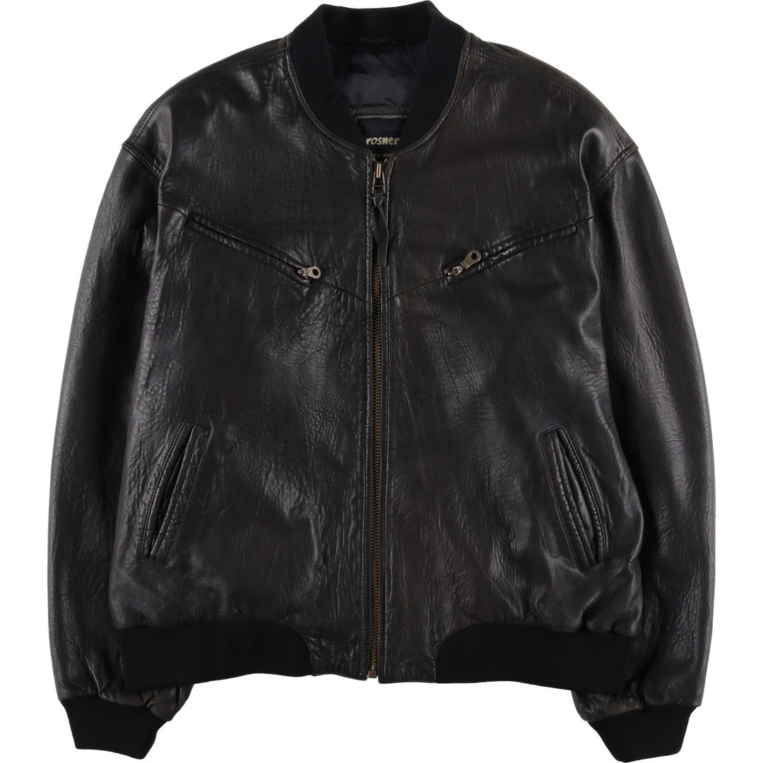 Rosner leather blouson, men's size XL genuine leather black type Vintage Second Hand