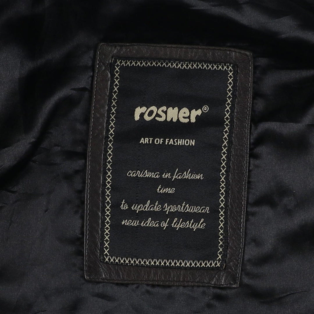 Rosner leather blouson, men's size XL genuine leather black type Vintage Second Hand