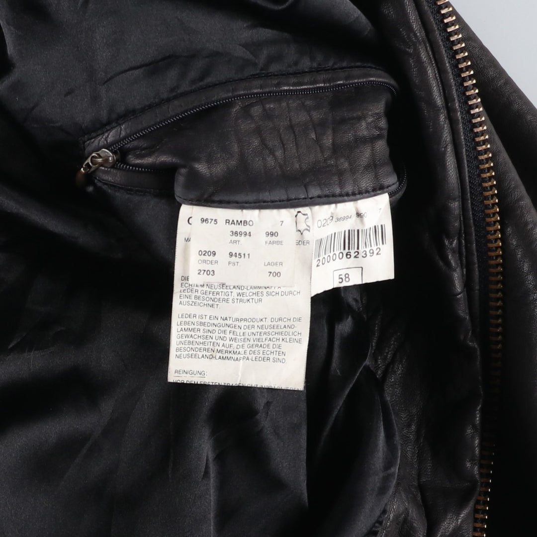 Rosner leather blouson, men's size XL genuine leather black type Vintage Second Hand
