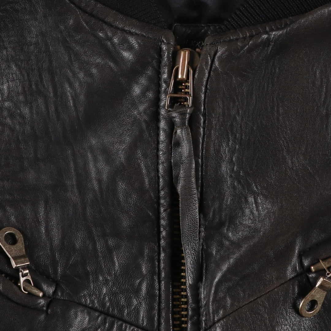 Rosner leather blouson, men's size XL genuine leather black type Vintage Second Hand