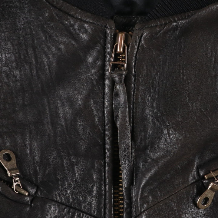 Rosner leather blouson, men's size XL genuine leather black type Vintage Second Hand