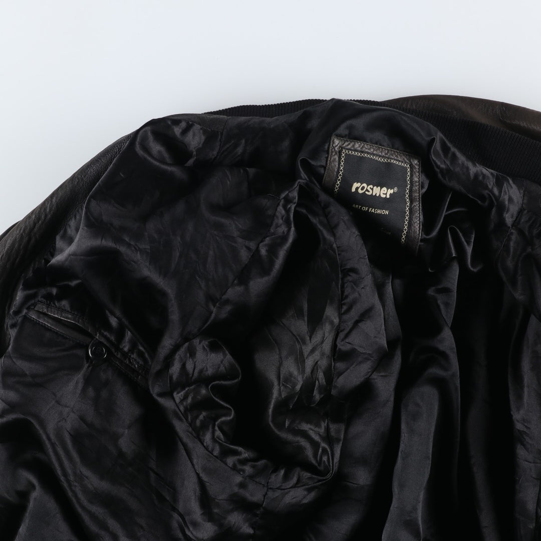 Rosner leather blouson, men's size XL genuine leather black type Vintage Second Hand