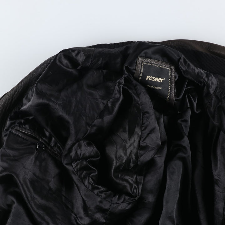 Rosner leather blouson, men's size XL genuine leather black type Vintage Second Hand