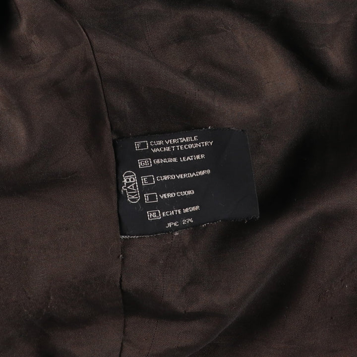 KIABI Trucker Jacket Leather Jacket Men's XL genuine leather brown type Vintage Second Hand