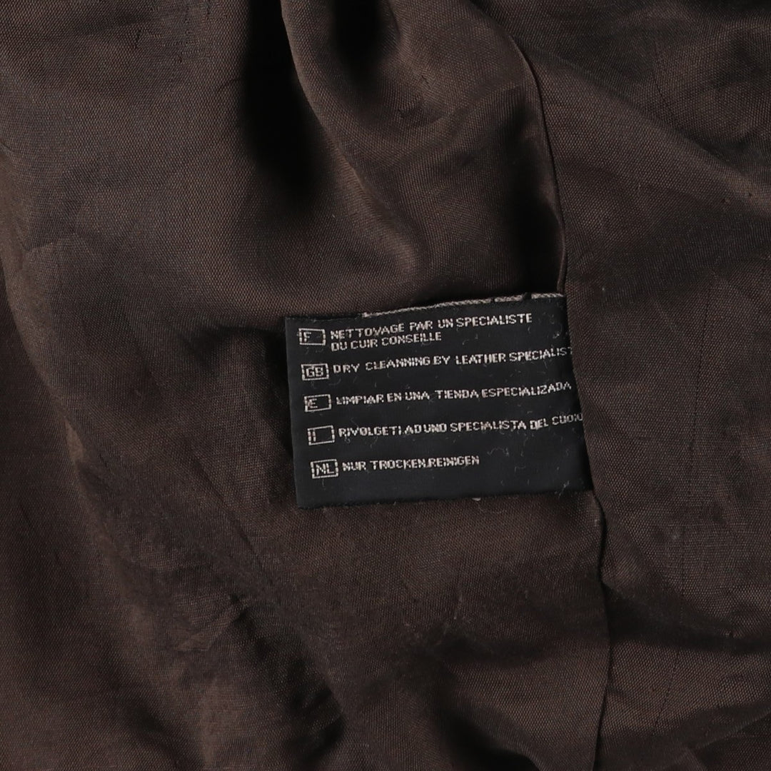 KIABI Trucker Jacket Leather Jacket Men's XL genuine leather brown type Vintage Second Hand