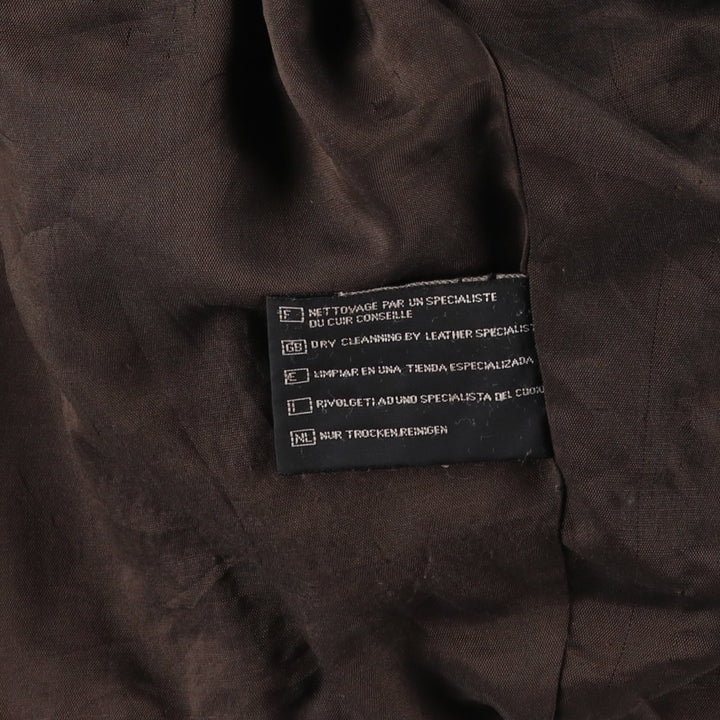 KIABI Trucker Jacket Leather Jacket Men's XL genuine leather brown type Vintage Second Hand