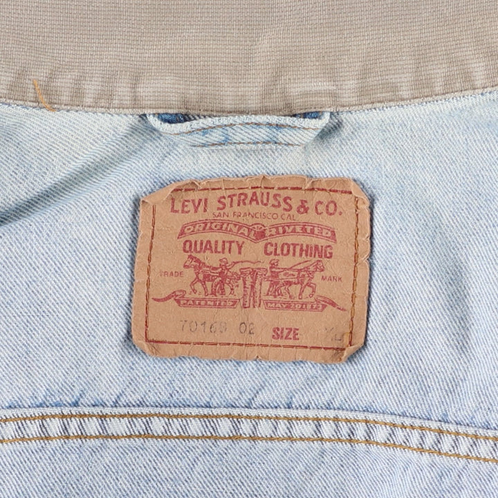 90'S Levi's 70168-0210 Denim Jacket, Men's Size XL, Vintage cotton blue type Vintage Second Hand