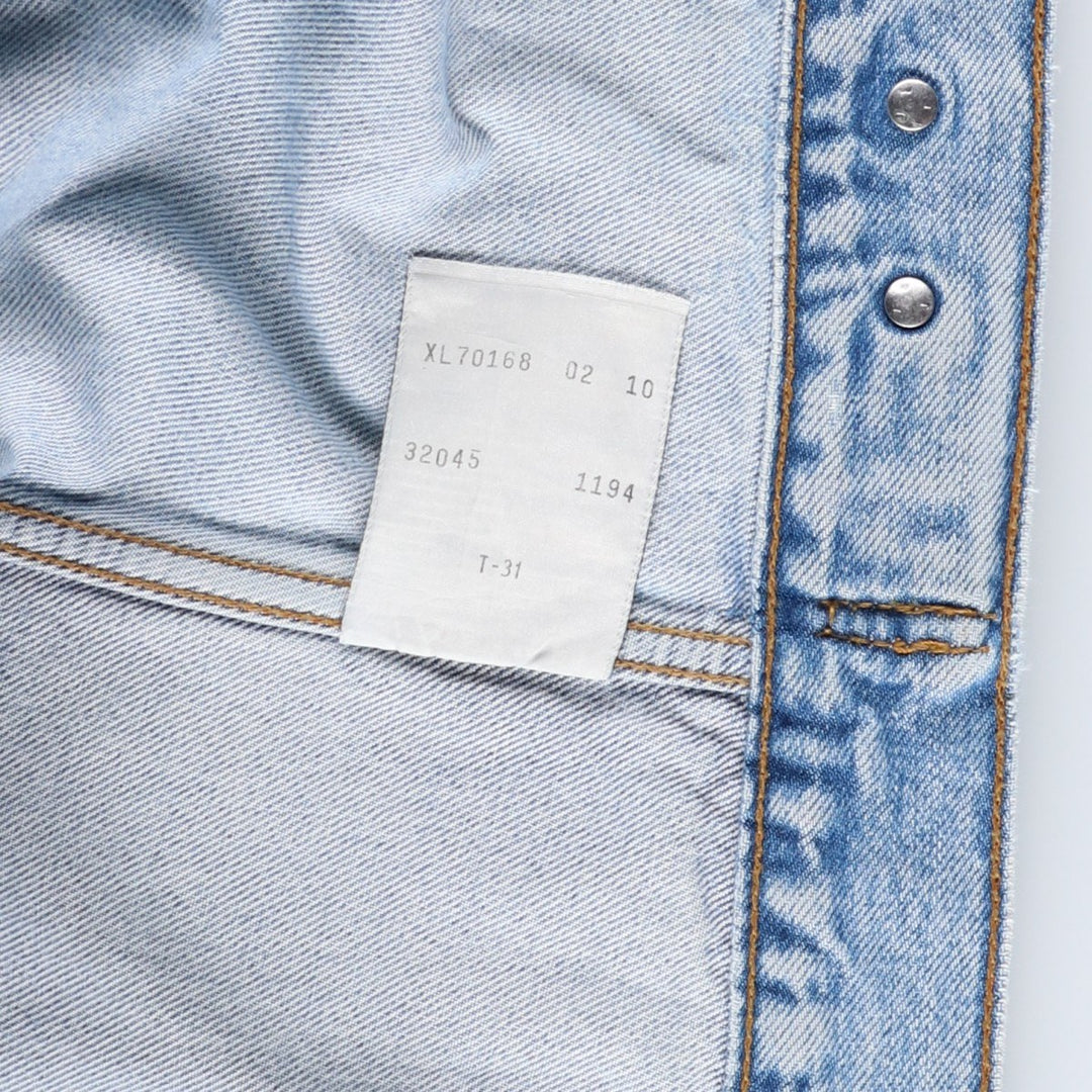 90'S Levi's 70168-0210 Denim Jacket, Men's Size XL, Vintage cotton blue type Vintage Second Hand