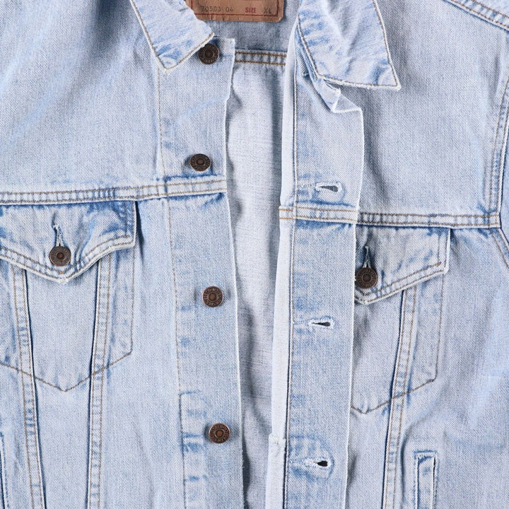 90'S Levi's Denim Jacket, Men's Size XL, Vintage cotton blue type Vintage Second Hand