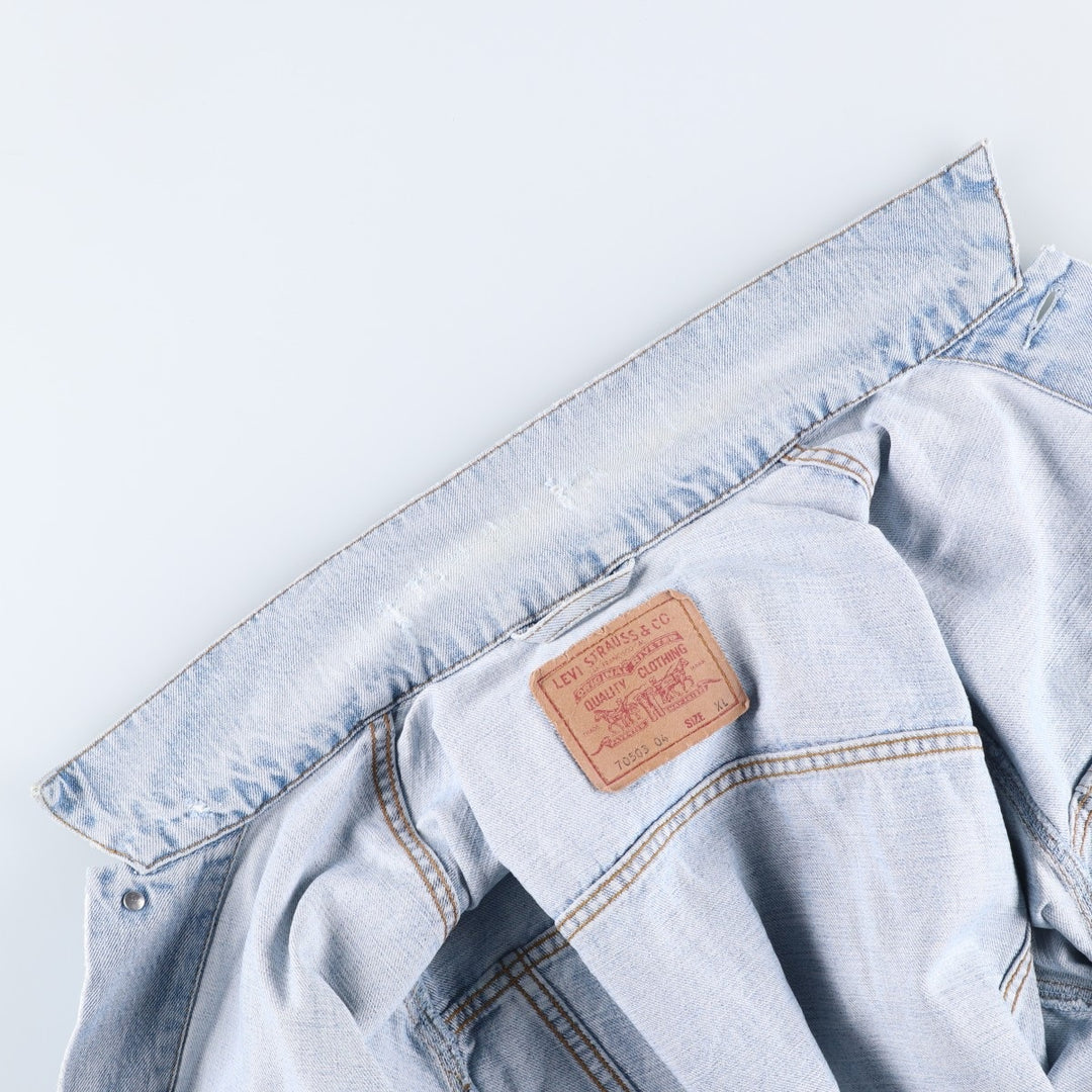 90'S Levi's Denim Jacket, Men's Size XL, Vintage cotton blue type Vintage Second Hand