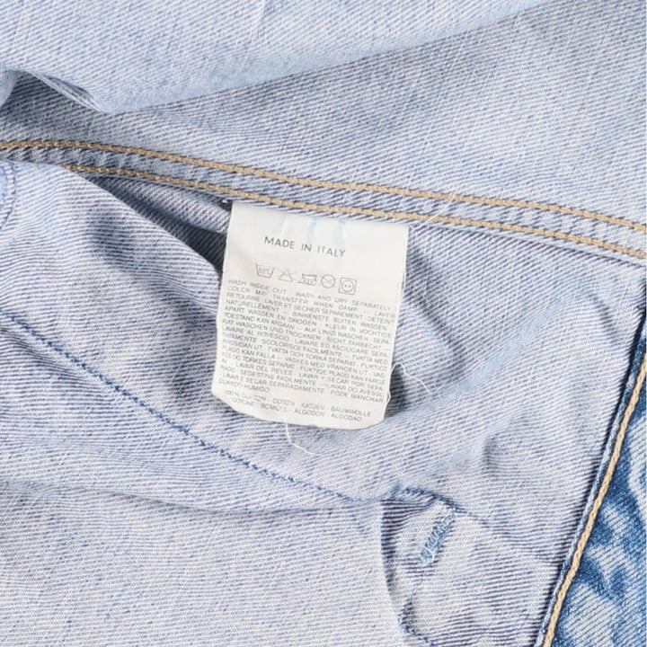90'S Levi's Euro Model Denim Jacket, Made in Italy, Men's Size L, Vintage cotton blue type Vintage Second Hand