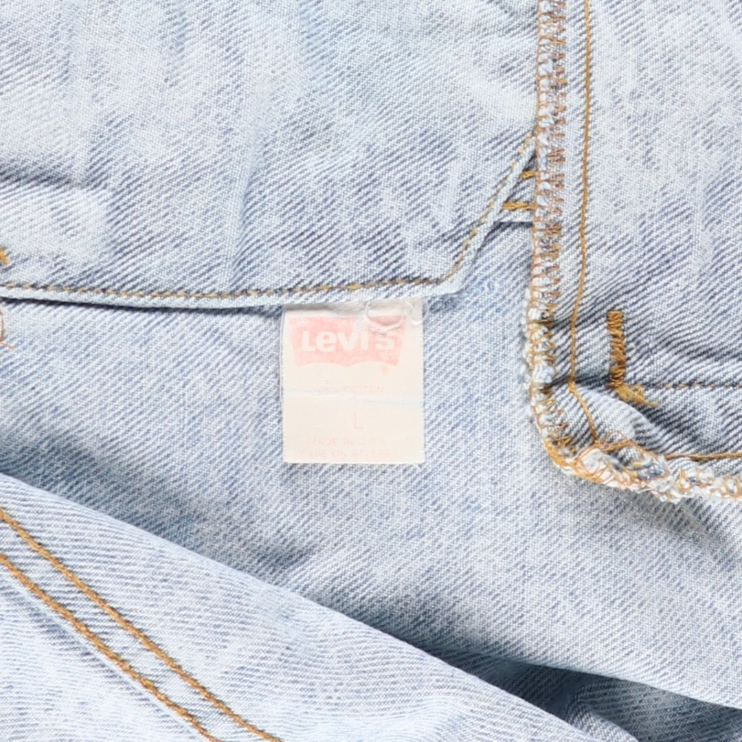 90'S Levi's 70507-0219 denim jacket, denim jacket, made in USA, men's size L, vintage cotton blue type Vintage Second Hand