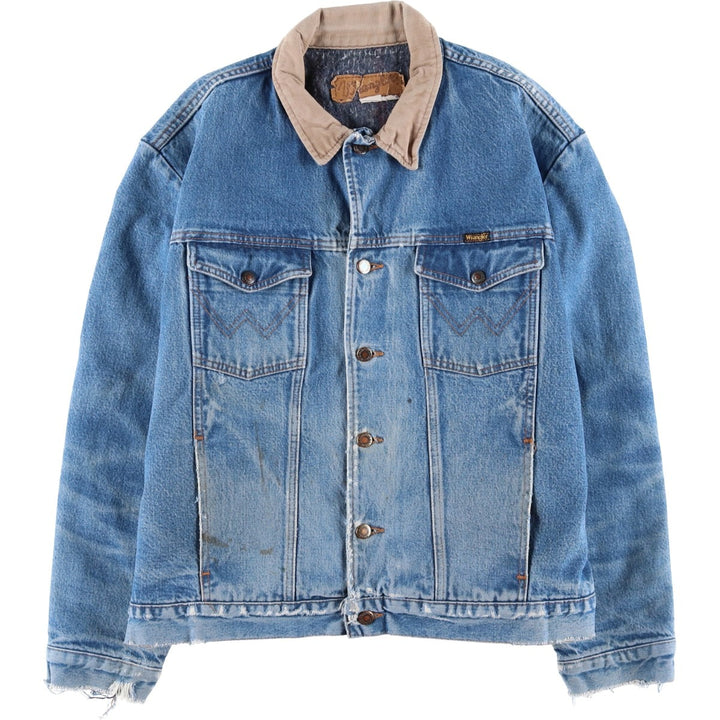 Vintage 90'S Wrangler denim jacket, made in the USA, men's size XL cotton blue type Vintage Second Hand