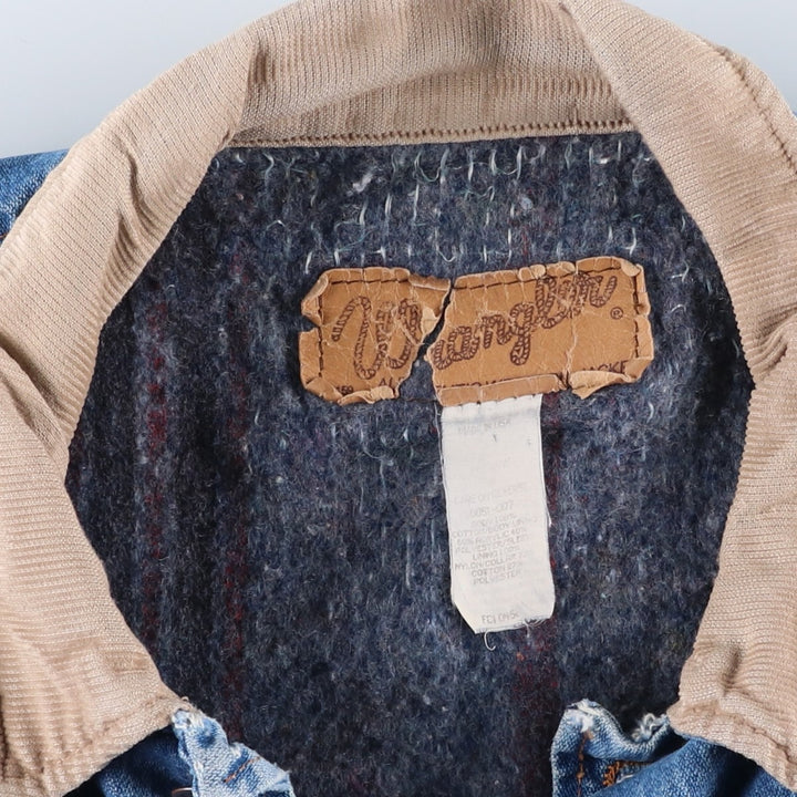 Vintage 90'S Wrangler denim jacket, made in the USA, men's size XL cotton blue type Vintage Second Hand