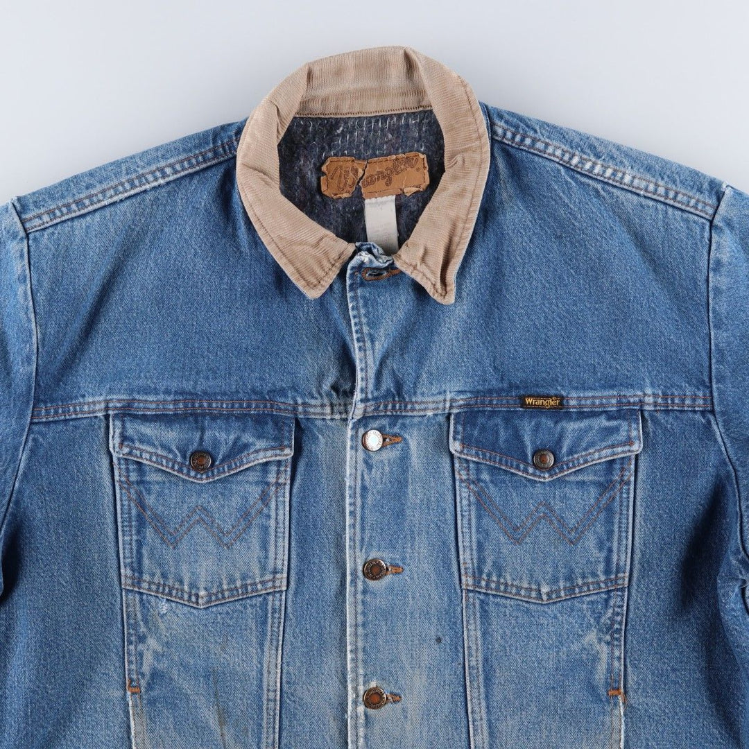 Vintage 90'S Wrangler denim jacket, made in the USA, men's size XL cotton blue type Vintage Second Hand