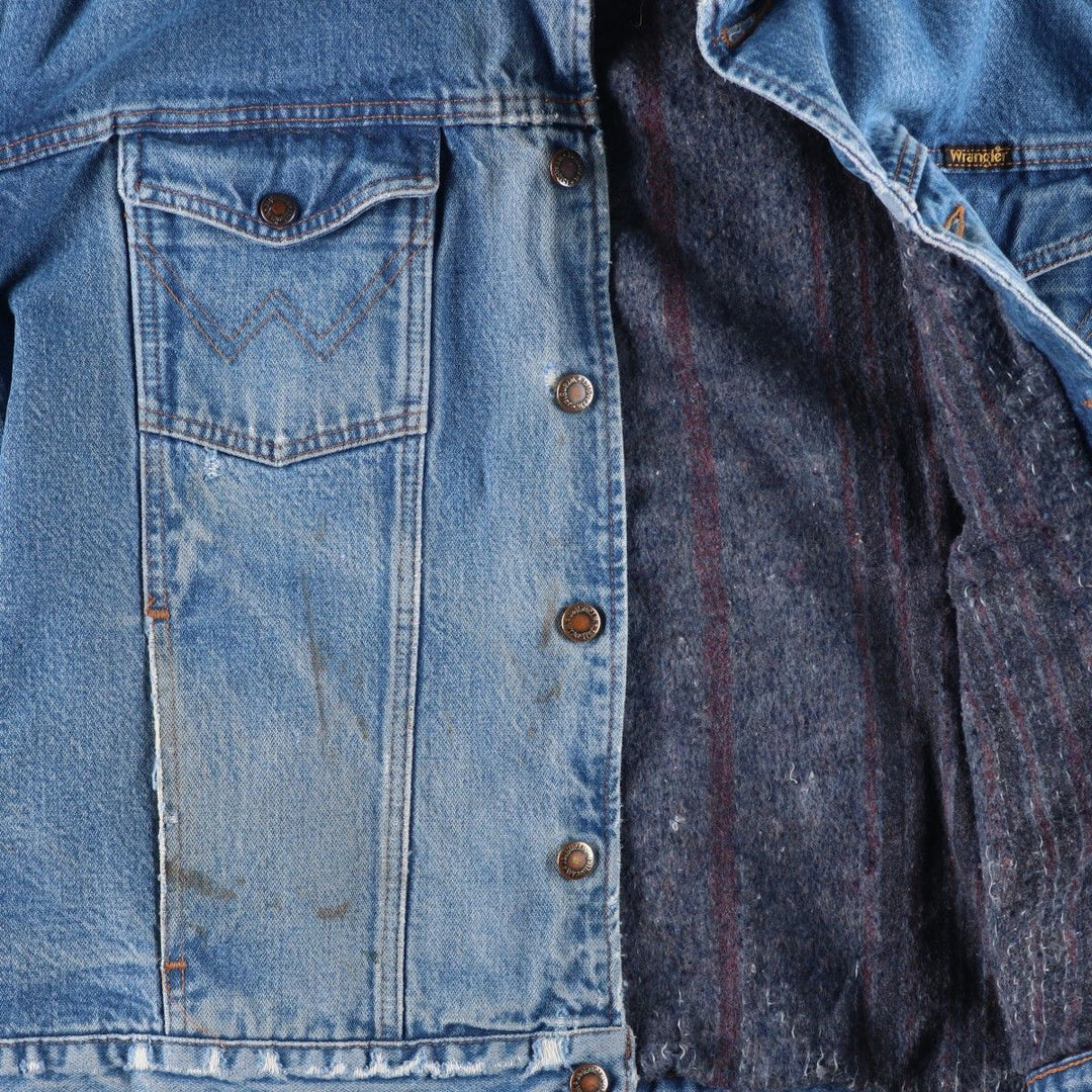 Vintage 90'S Wrangler denim jacket, made in the USA, men's size XL cotton blue type Vintage Second Hand