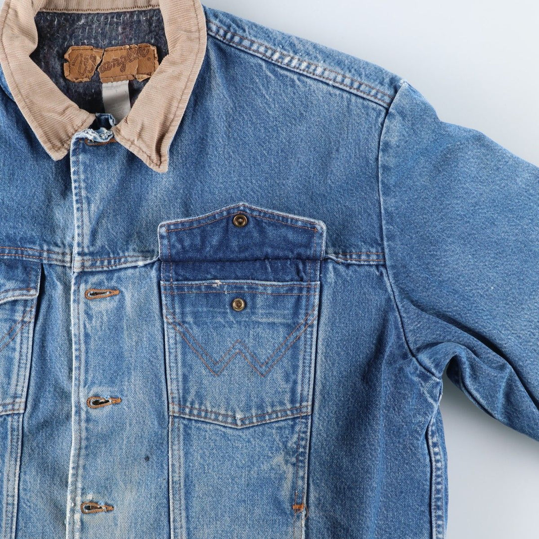 Vintage 90'S Wrangler denim jacket, made in the USA, men's size XL cotton blue type Vintage Second Hand