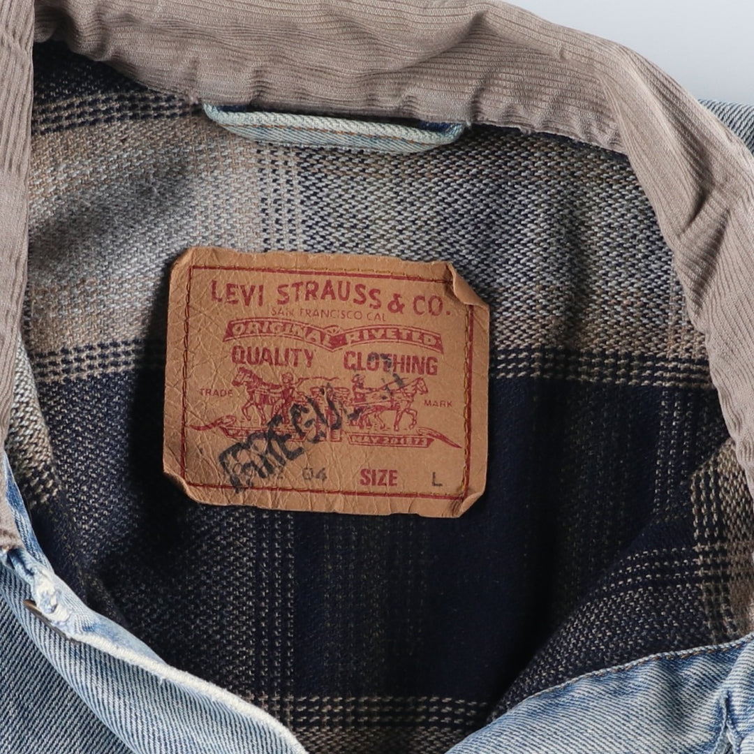 90'S Levi's 70602-0482 Denim Jacket, Men's Size L, Vintage cotton blue type Vintage Second Hand