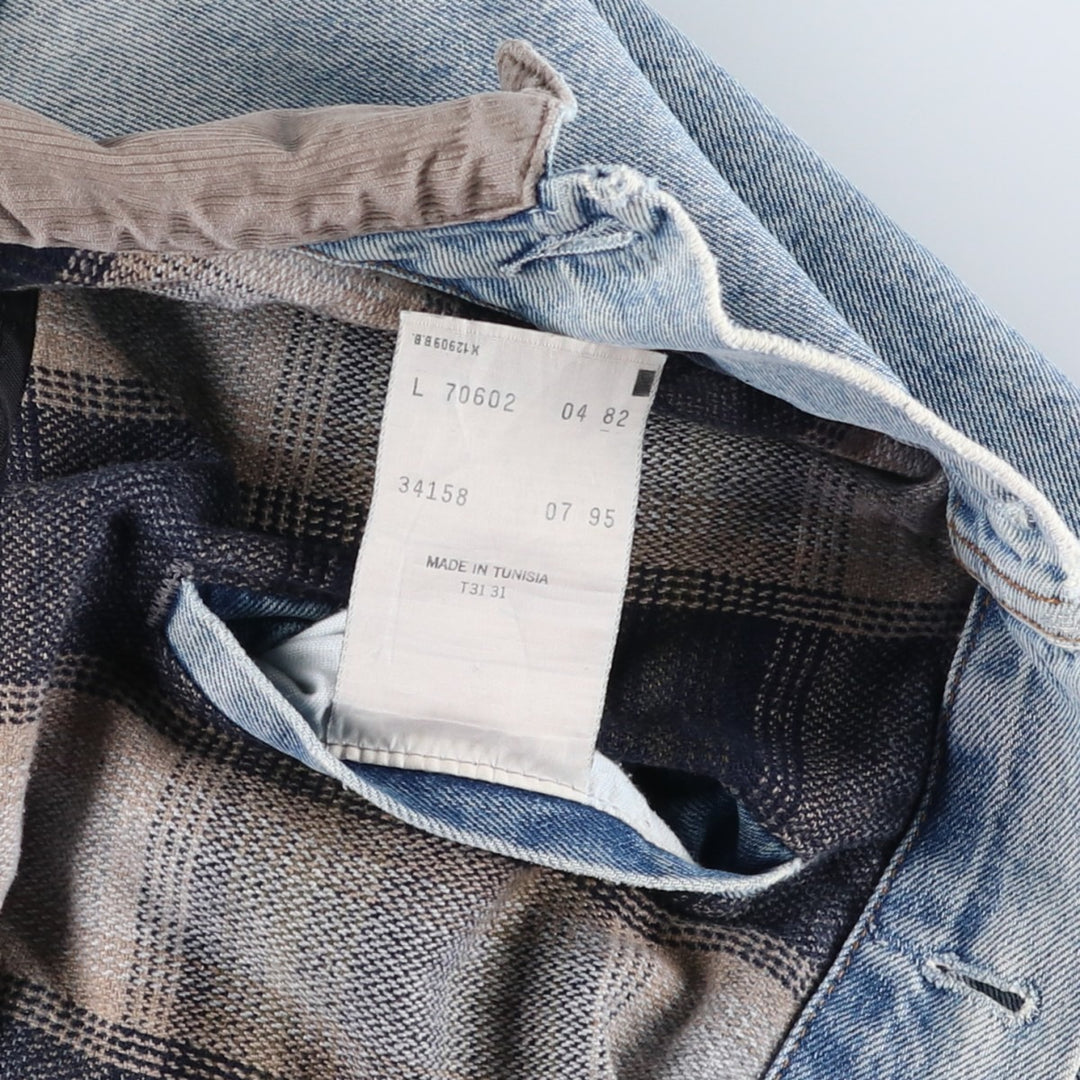 90'S Levi's 70602-0482 Denim Jacket, Men's Size L, Vintage cotton blue type Vintage Second Hand